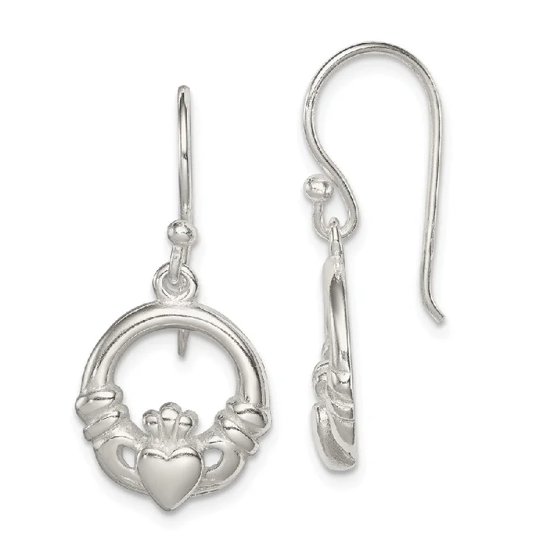 Exclusive Jewelry Offers – Shine For Less 12mm Claddagh Dangle Earrings in Sterling Silver Exclusive Jewelry Offers – Shine For Less 12mm Claddagh Dangle Earrings in Sterling Silver