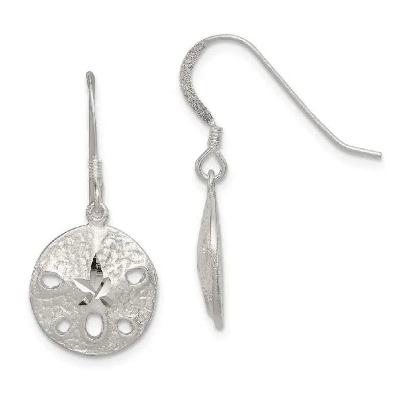 Premium Jewelry Now Available At Special Discounts 12mm Diamond Cut Sand Dollar Dangle Earrings in Sterling Silver Premium Jewelry Now Available At Special Discounts 12mm Diamond Cut Sand Dollar Dangle Earrings in Sterling Silver