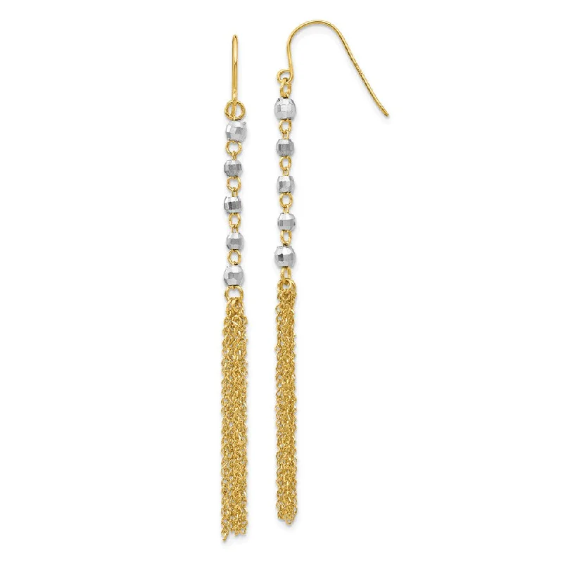 Seasonal Jewelry Sale – Upgrade Your Style Today 14k Two-tone Gold Bead and Chain Tassel Earrings Seasonal Jewelry Sale – Upgrade Your Style Today 14k Two-tone Gold Bead and Chain Tassel Earrings