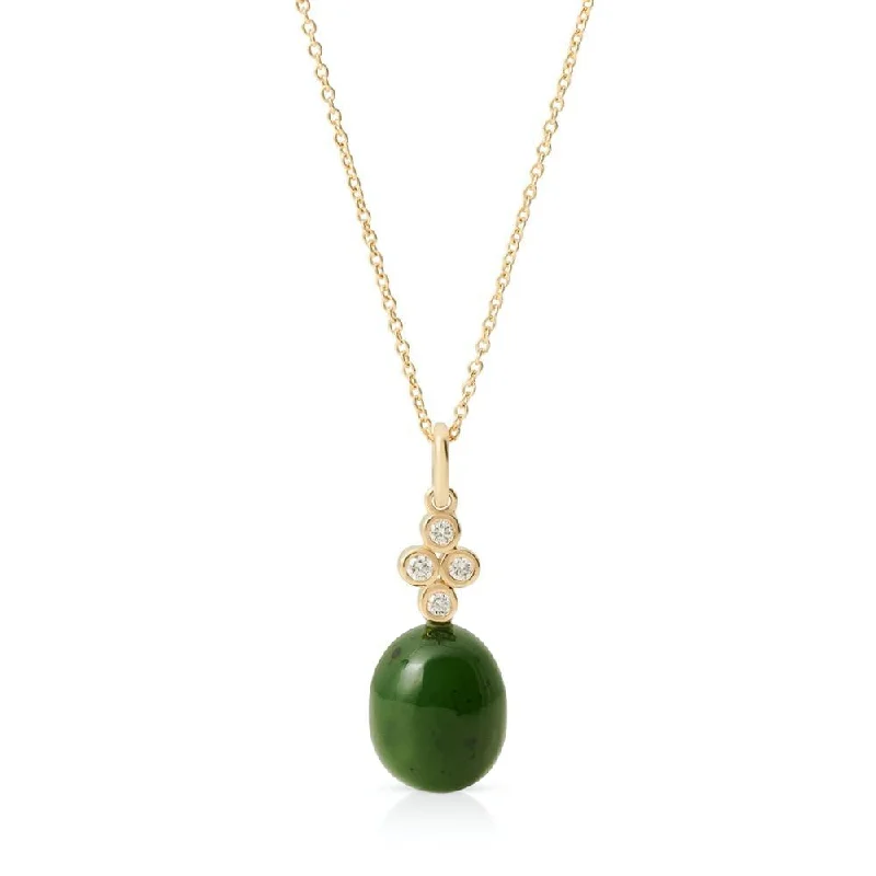 Everyday Jewelry Essentials Now On Sale Green Nephrite Jade & Diamond Pendant Necklace Everyday Jewelry Essentials Now On Sale Green Nephrite Jade & Diamond Pendant Necklace