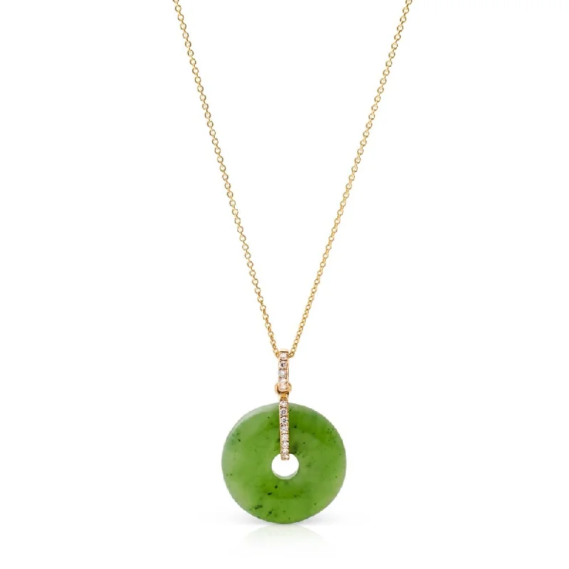 Get The Jewelry You Love At A Price You Love Green Nephrite Jade Pi & Diamond Pendant Necklace Get The Jewelry You Love At A Price You Love Green Nephrite Jade Pi & Diamond Pendant Necklace