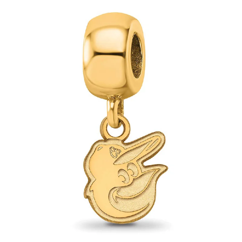 Get The Sparkle You Love At Prices You Adore 14KY Gold Plated Sterling Silver MLB Baltimore Orioles XS Dangle Bead