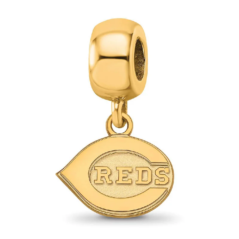 14KY Gold Plated Sterling Silver MLB Cincinnati Reds XS Dangle Bead