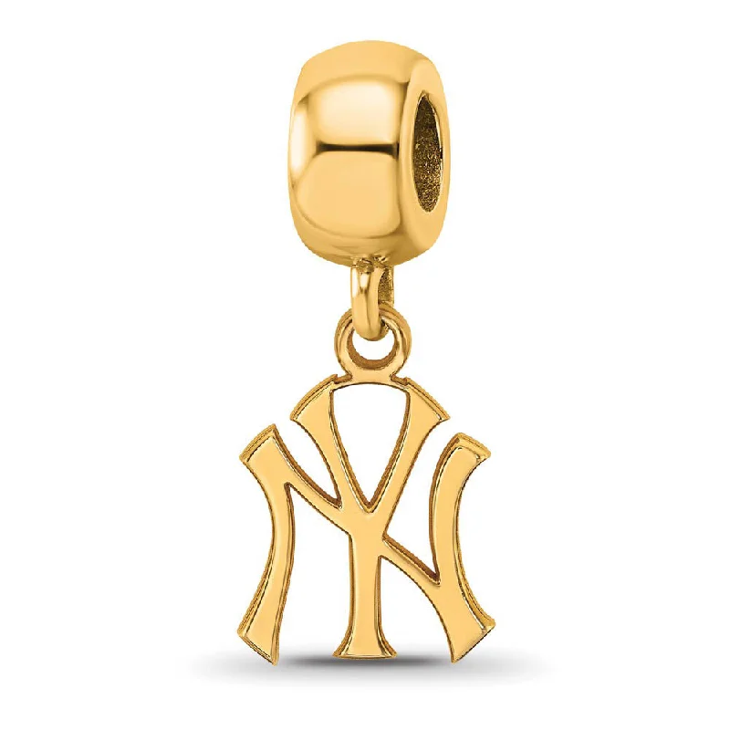 Dainty Floral Jewelry For Feminine Elegance 14KY Gold Plated Sterling Silver MLB New York Yankees SM Dangle Bead Dainty Floral Jewelry For Feminine Elegance 14KY Gold Plated Sterling Silver MLB New York Yankees SM Dangle Bead