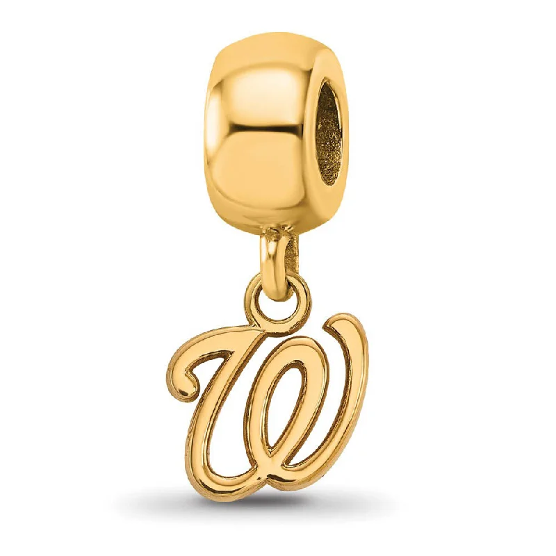 14KY Gold Plated Sterling Silver MLB Wash. Nationals XS Dangle Bead