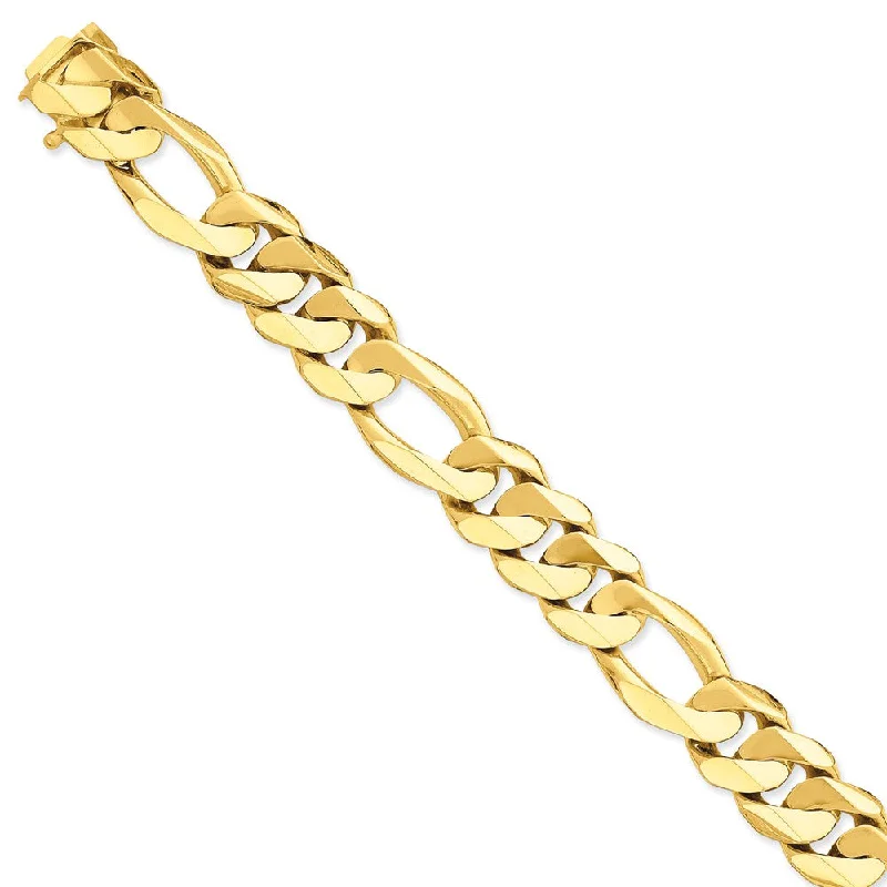 Breathtaking Jewelry At Limited-Time Savings 15.75mm 14k Yellow Gold Solid Heavy Figaro Chain Bracelet, 8.25 Inch