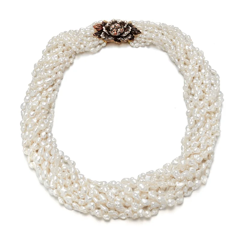 Unlock Unbeatable Jewelry Deals Before They’Re Gone Keshi South Sea Pearl Twist Necklace with Antique Peony Menuki Unlock Unbeatable Jewelry Deals Before They’Re Gone Keshi South Sea Pearl Twist Necklace with Antique Peony Menuki