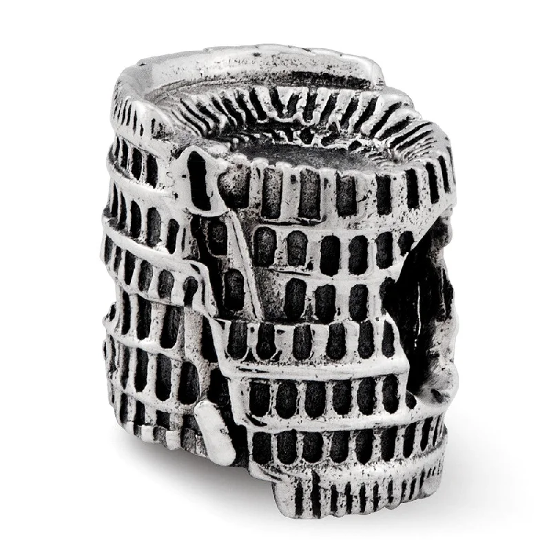 3D Colosseum Bead Charm in Antiqued Sterling Silver