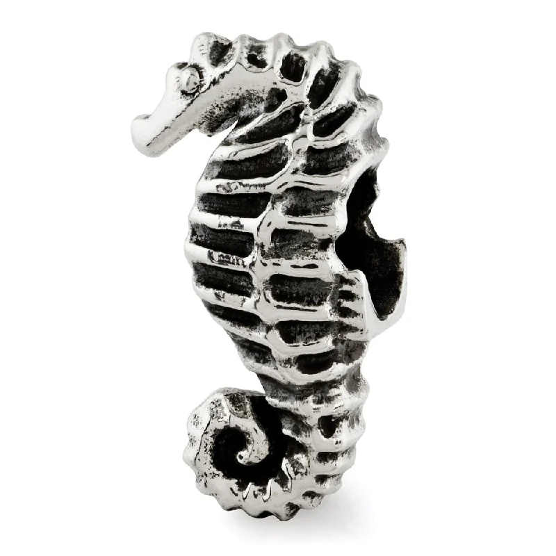 Antiqued Sterling Silver 3D Seahorse Bead Charm