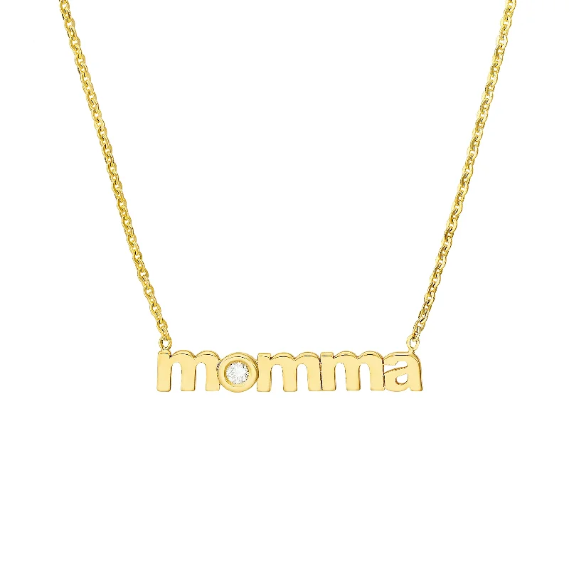 Your Dream Jewelry At Dream Prices 3pt Diamond Lowercase Momma Necklace