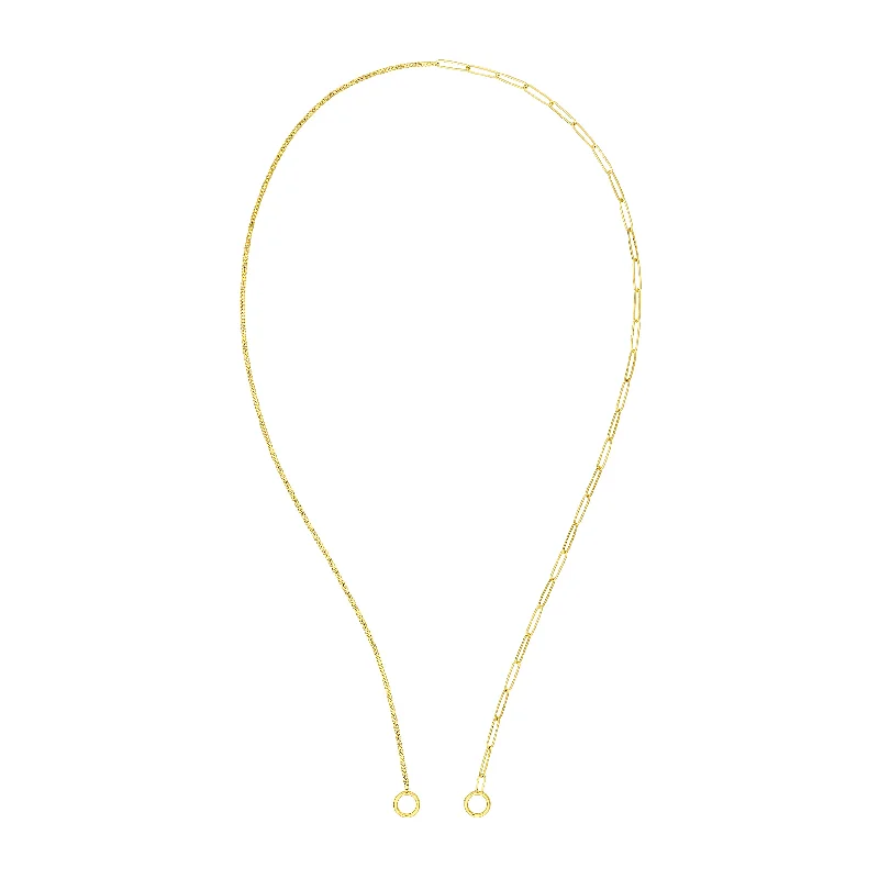 Trending Jewelry Now At Unbeatable Prices 50/50 Paper Clip + Curb Split Chain