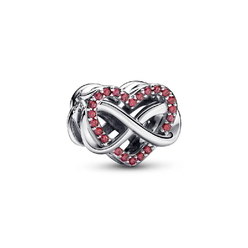 Family Infinity Red Heart Charm