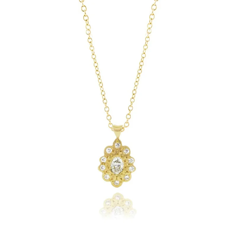 Jewelry Deals That Outshine The Rest Oval Moonflower Pendant Necklace