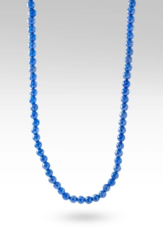 Beaded Celestial Blue Agate Necklace™ in Watermark