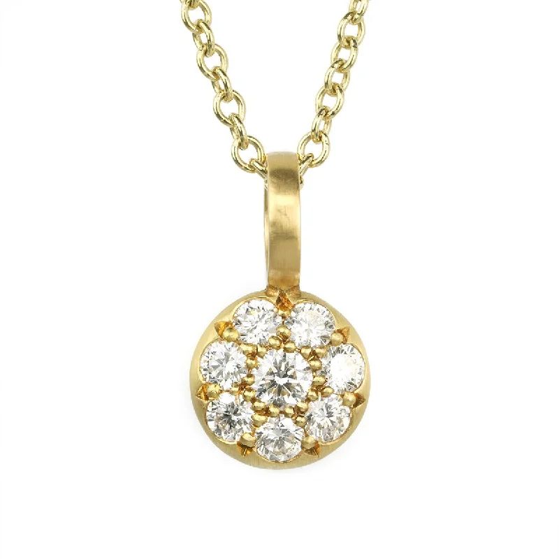 Premium Jewelry At Promotional Prices – Shine Today 20K Gold Pave Diamond "Mini Lentil" Pendant