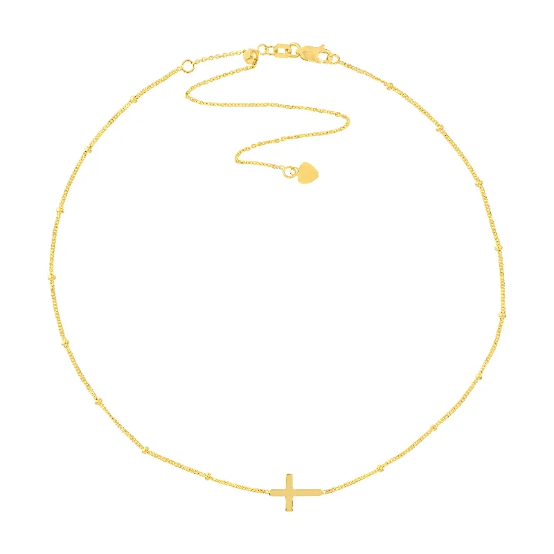 Unique Jewelry For Less – Shop The Sale Now Cross Choker on Saturn Chain