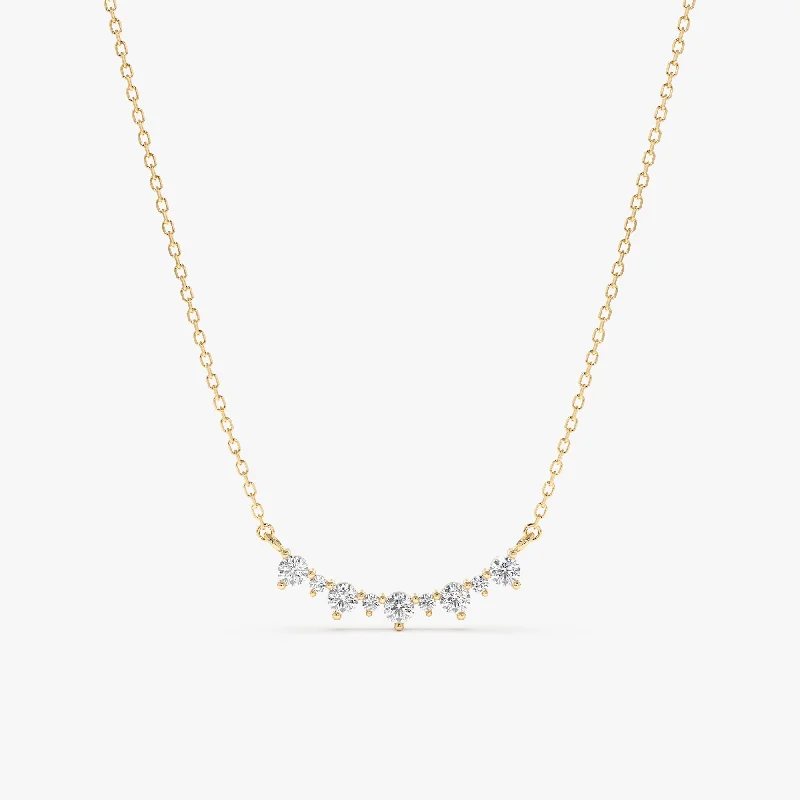 Shine Bright With Our Special Jewelry Promotions Curved Diamond Bar Necklace, Rya