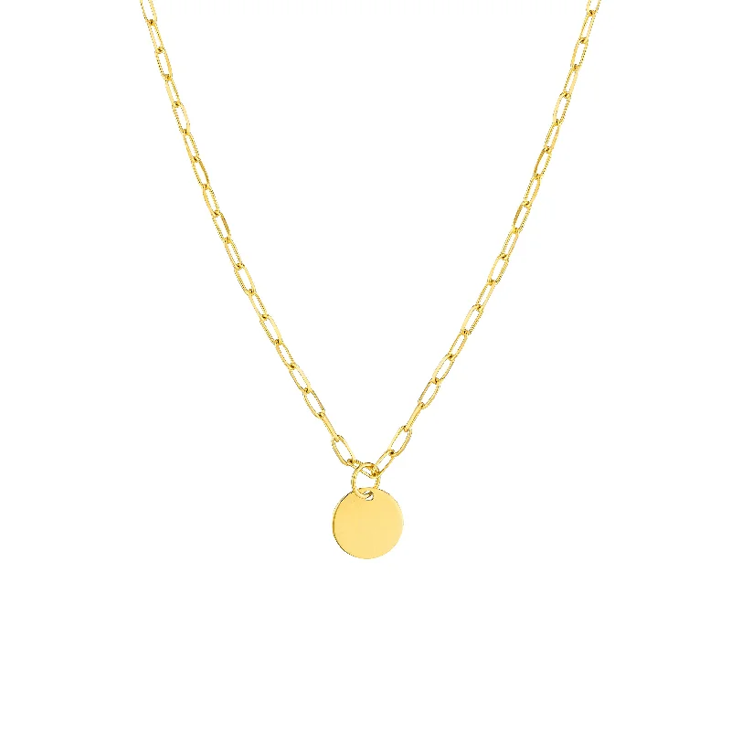 Jewelry Clearance – Final Chance To Save Big Dangle Disk Paper Clip Necklace