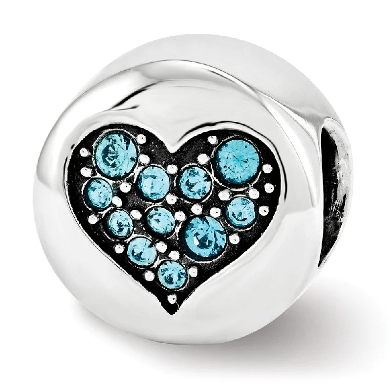 Adjustable Charm Bracelets For A Perfect Fit Sterling Silver with Lt Blue Crystals December Heart Luck Bead Charm Adjustable Charm Bracelets For A Perfect Fit Sterling Silver with Lt Blue Crystals December Heart Luck Bead Charm