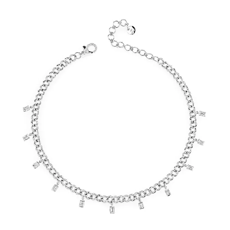 DIAMOND BAGUETTE DROP LINK ANKLET