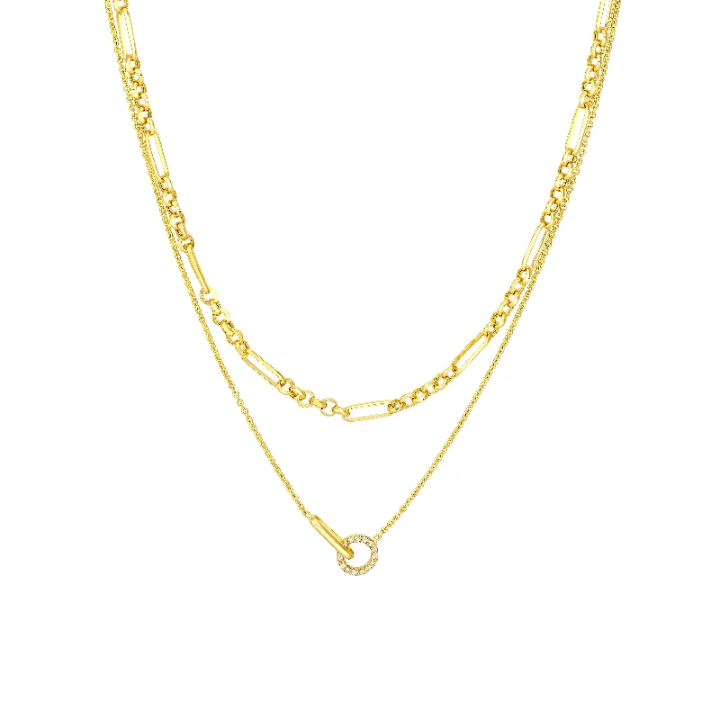 Flash Sale On Stunning Jewelry – Limited Stock Available Diamond Circle Duet Layered Necklace