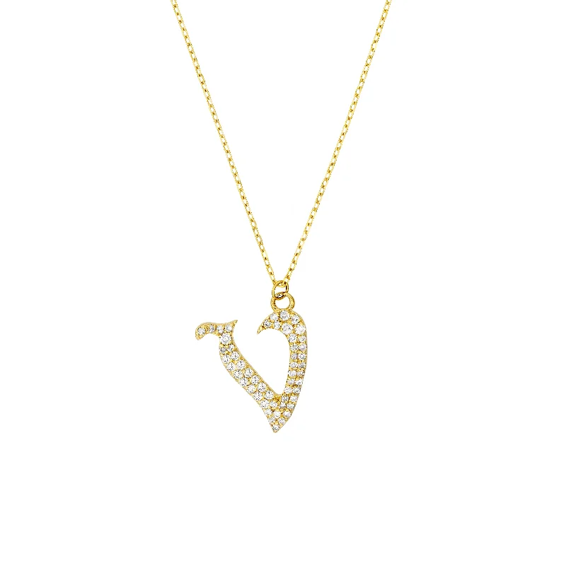 Customized Silver Jewelry For Unique Style Diamond Gothic V Necklace