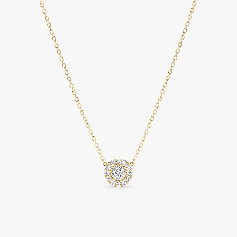 Affordable Glamour – Must-Have Jewelry At Special Rates Diamond Halo Pendant Necklace, Accorsa