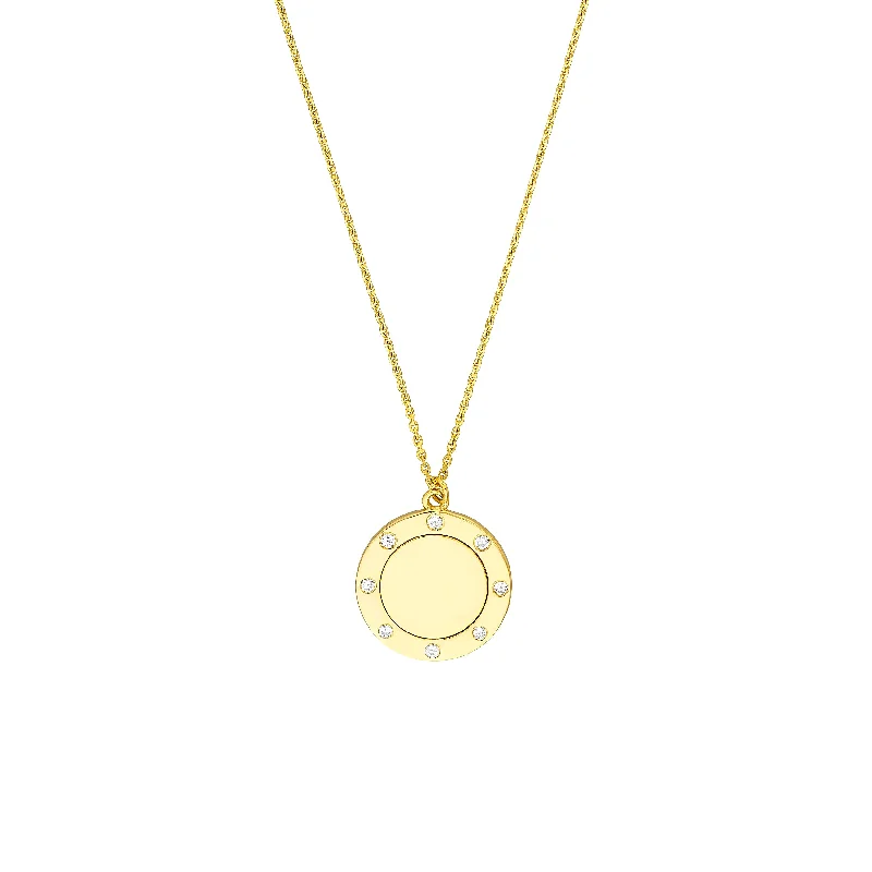 Don't Miss These Dazzling Jewelry Discounts Diamond Trim Disc Medallion Necklace