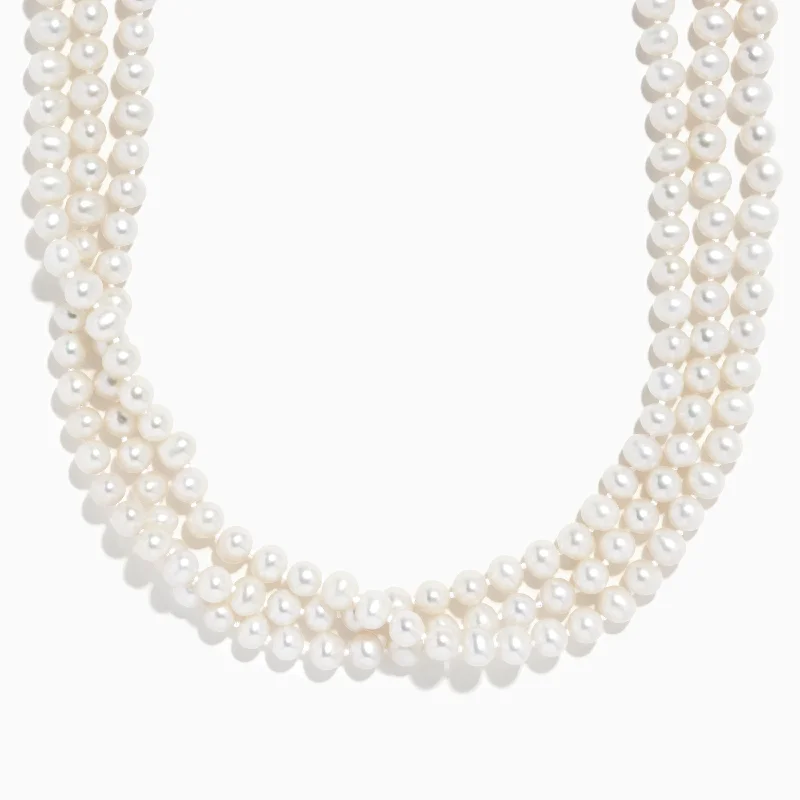 Delicate Crystal Jewelry For Sophisticated Charm Cultured Fresh Water Pearl String Necklace