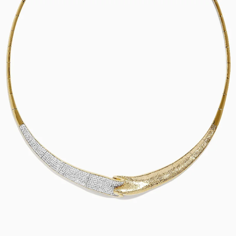 The Perfect Jewelry Piece At The Perfect Discount D'Oro 14K Yellow Gold and Diamond Necklace