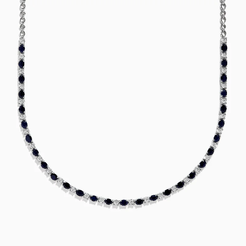 Best Jewelry Sale Prices – Limited-Time Offer Royale Bleu 14K White Gold Sapphire and Diamond Necklace