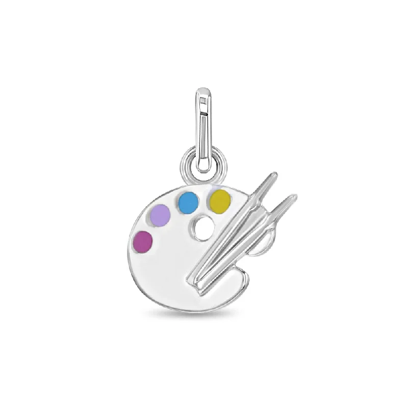 Enamel Little Painter Charm Kids / Children's / Girls for Charm Bracelet - Sterling Silver