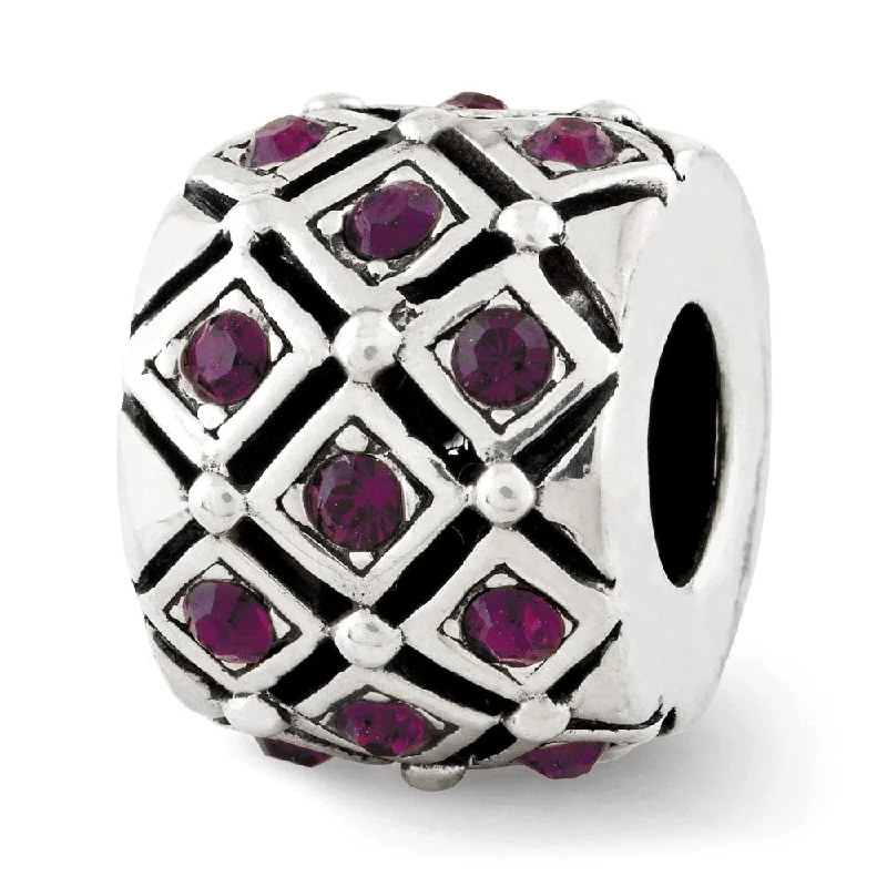 Exclusive Jewelry Bundles At Discounted Prices Sterling Silver with Purple Crystals February Lattice Bead Charm Exclusive Jewelry Bundles At Discounted Prices Sterling Silver with Purple Crystals February Lattice Bead Charm