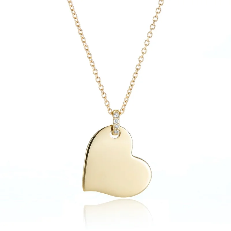 Best Jewelry Sale Prices – Limited-Time Offer Gold Heart & Diamond Pendant Necklace