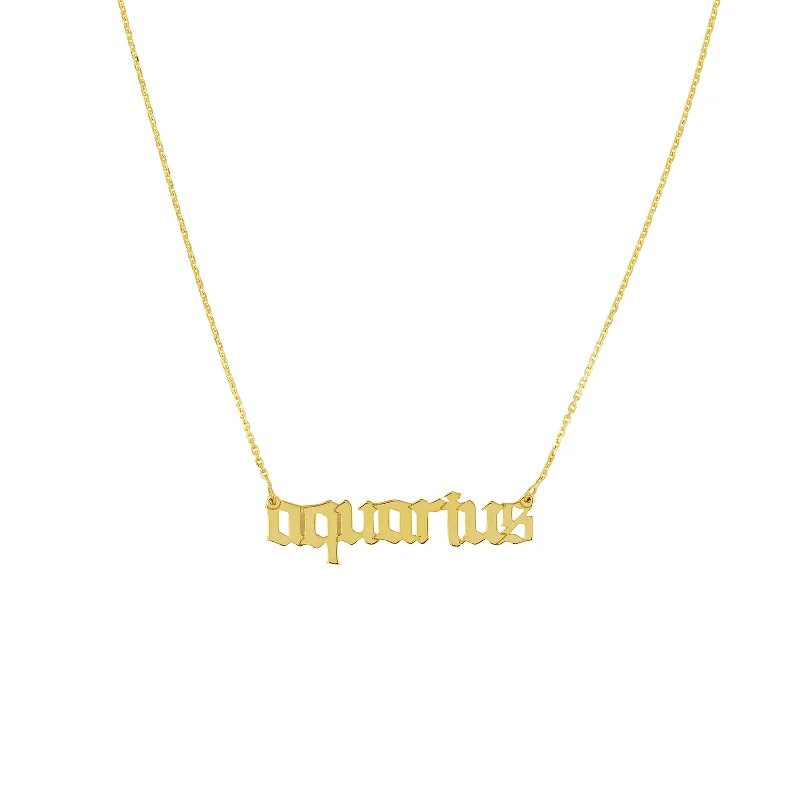 Shop Stylish Jewelry Now And Save Big Gothic Aquarius Nameplate Necklace