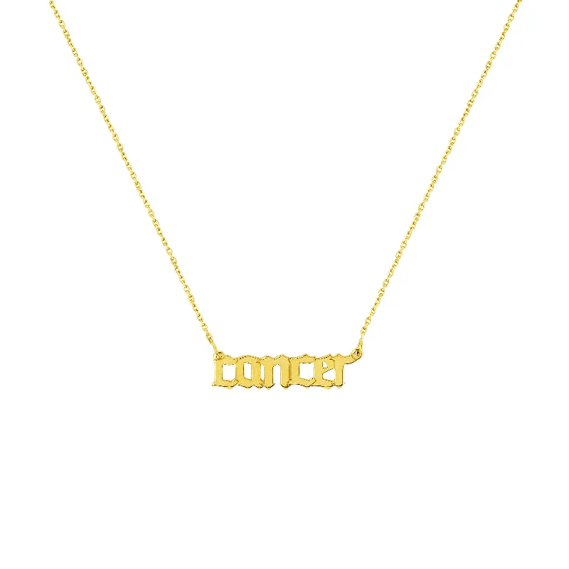Luxury Meets Affordability – Jewelry Sale Now Live Gothic Cancer Nameplate Necklace Luxury Meets Affordability – Jewelry Sale Now Live Gothic Cancer Nameplate Necklace