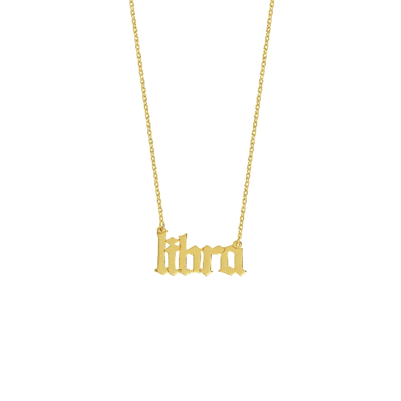 Gorgeous Jewelry, Limited-Time Savings Gothic Libra Nameplate Necklace