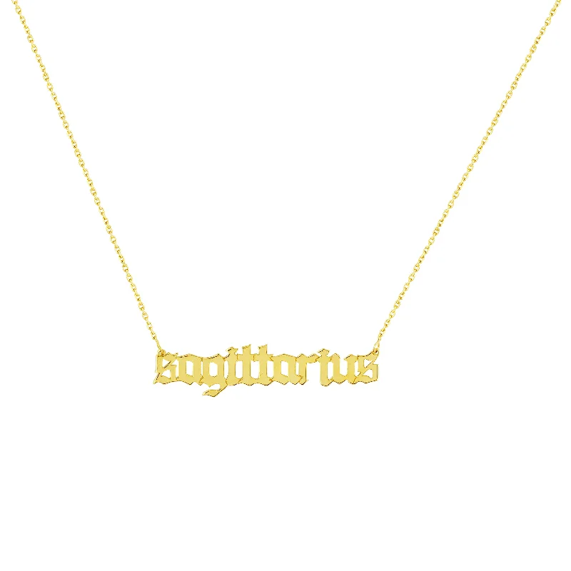 Stunning Jewelry At A Fraction Of The Price Gothic Sagittarius Nameplate Necklace