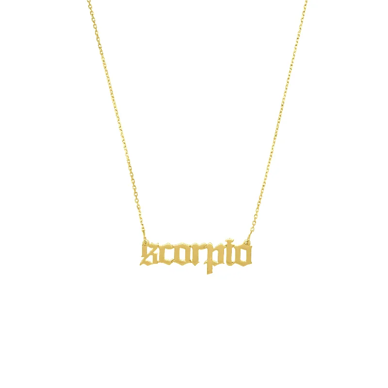 Special Jewelry Deals – Upgrade Your Collection Gothic Scorpio Nameplate Necklace