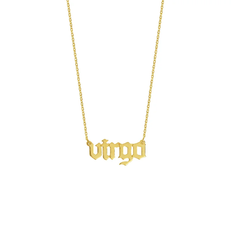 Elegant Jewelry Pieces At Unbelievable Prices Gothic Virgo Nameplate Necklace