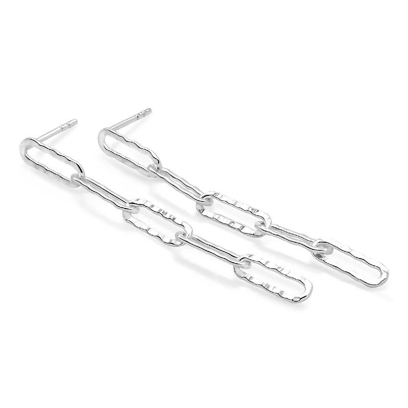 Big Discounts On Elegant Jewelry Collections Hammered Cable Link Earrings