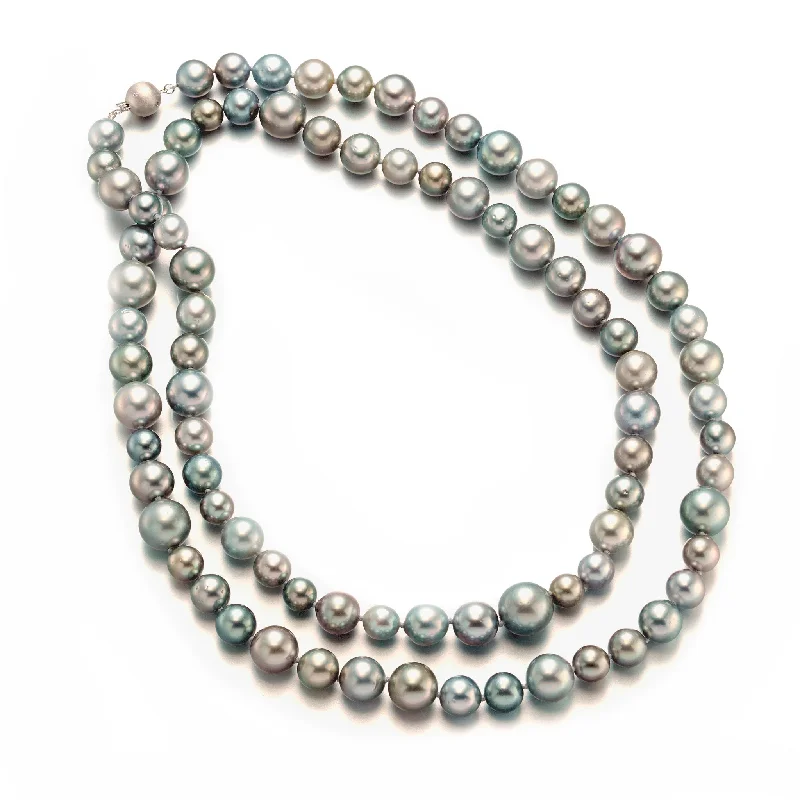 Premium Diamond Jewelry At Once-In-A-Lifetime Discounts 8-13mm Multi-Size Gray Tahitian Pearl Long Necklace Premium Diamond Jewelry At Once-In-A-Lifetime Discounts 8-13mm Multi-Size Gray Tahitian Pearl Long Necklace