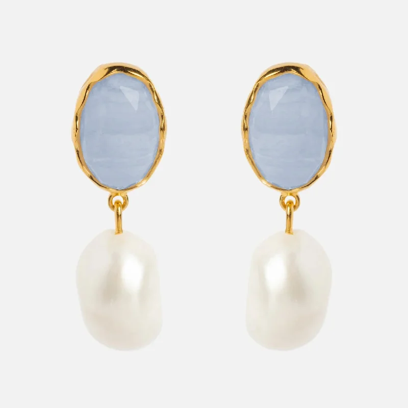 Flash Sale On Stunning Jewelry – Don't Miss Out Iris Blue Lace Agate and Pearl Drop Earrings Flash Sale On Stunning Jewelry – Don't Miss Out Iris Blue Lace Agate and Pearl Drop Earrings
