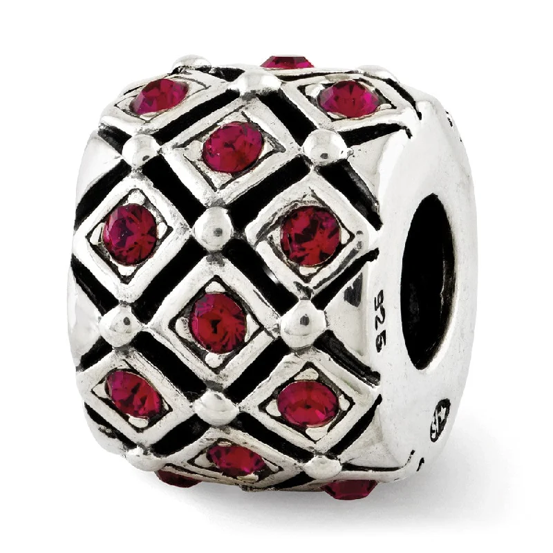 Holiday Jewelry Sale – Perfect Gifts At Great Prices Sterling Silver with Dark Pink Crystals July Lattice Bead Charm Holiday Jewelry Sale – Perfect Gifts At Great Prices Sterling Silver with Dark Pink Crystals July Lattice Bead Charm