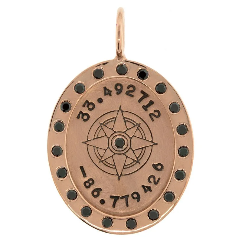 Elegant Jewelry, Exclusive Prices – Shop Now Latitude and Longitude Oval Charm