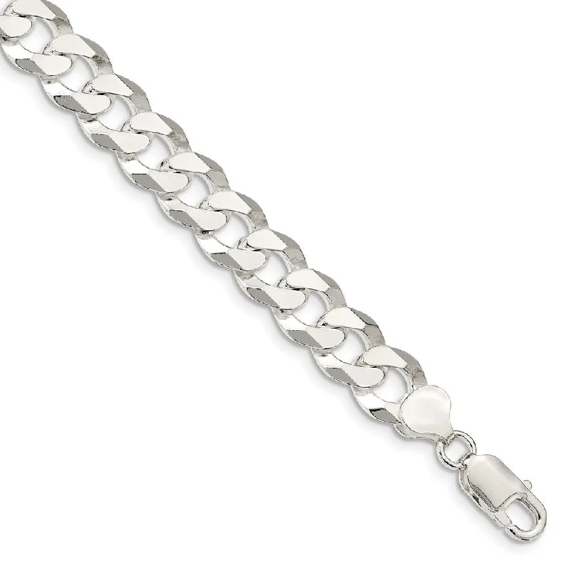Stunning Jewelry At Even More Stunning Prices Men's 10.5mm Sterling Silver Solid Beveled Curb Chain Bracelet Stunning Jewelry At Even More Stunning Prices Men's 10.5mm Sterling Silver Solid Beveled Curb Chain Bracelet