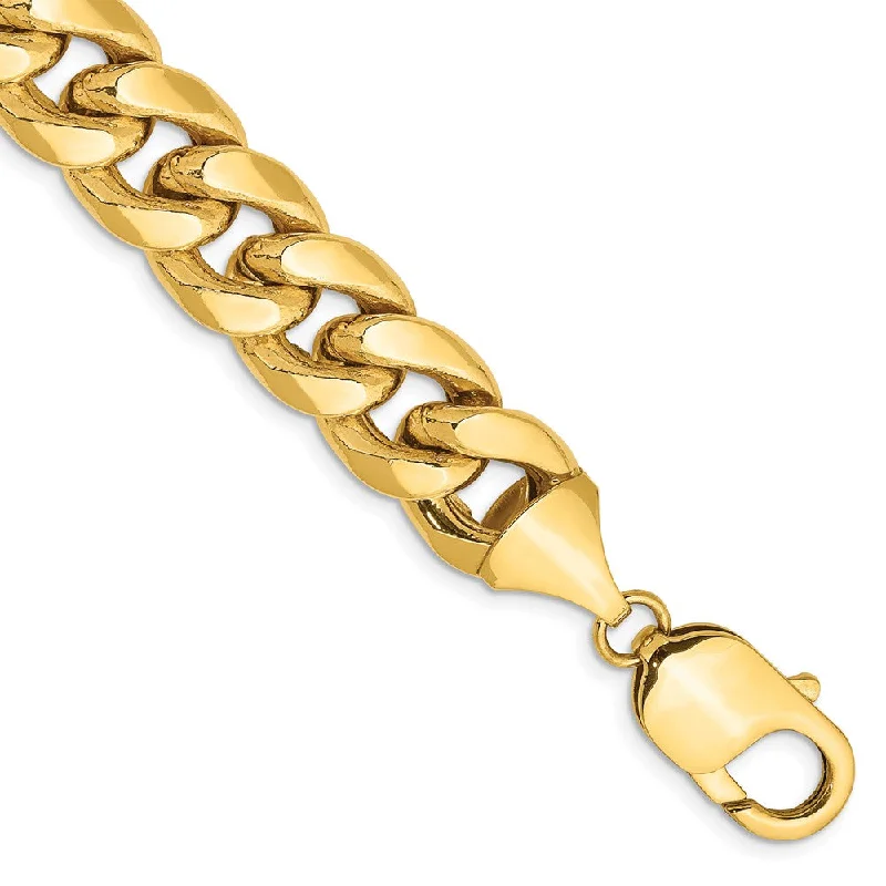 Exclusive Jewelry Sale – Grab Timeless Pieces Now Men's 11mm 14k Yellow Gold Hollow Miami Cuban (Curb) Chain Bracelet