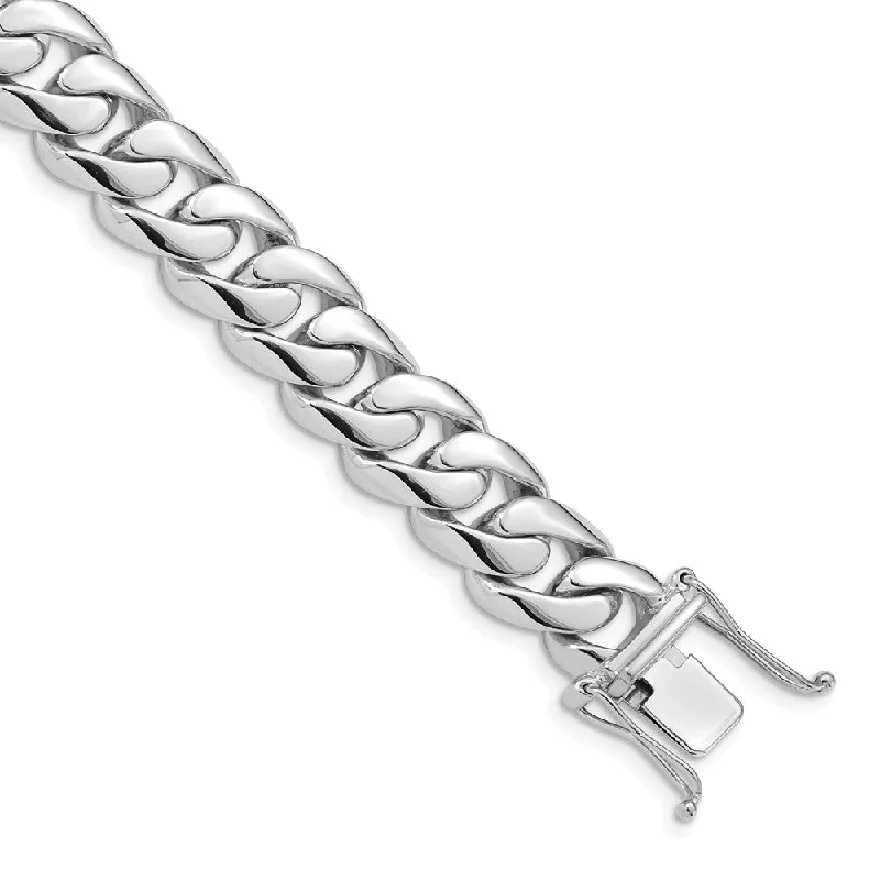 Huge Savings On Premium Jewelry Styles Men's 14k White Gold, 10.75mm Rounded Curb Chain Bracelet, 8 Inch