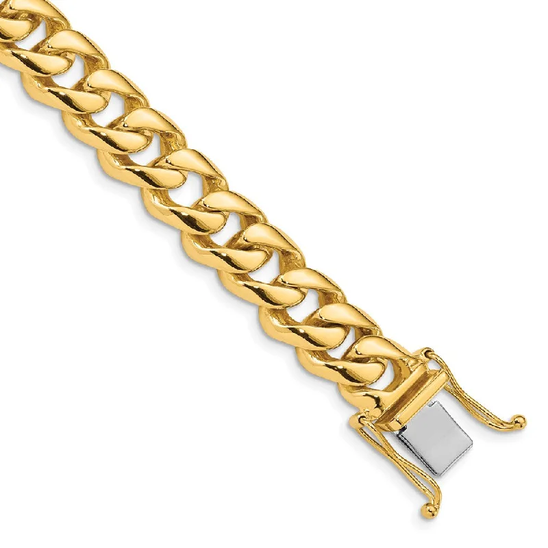 Dazzle In Elegance With Our Biggest Jewelry Sale Men's 14k Yellow Gold, 10mm Rounded Curb Chain Bracelet - 8 Inch