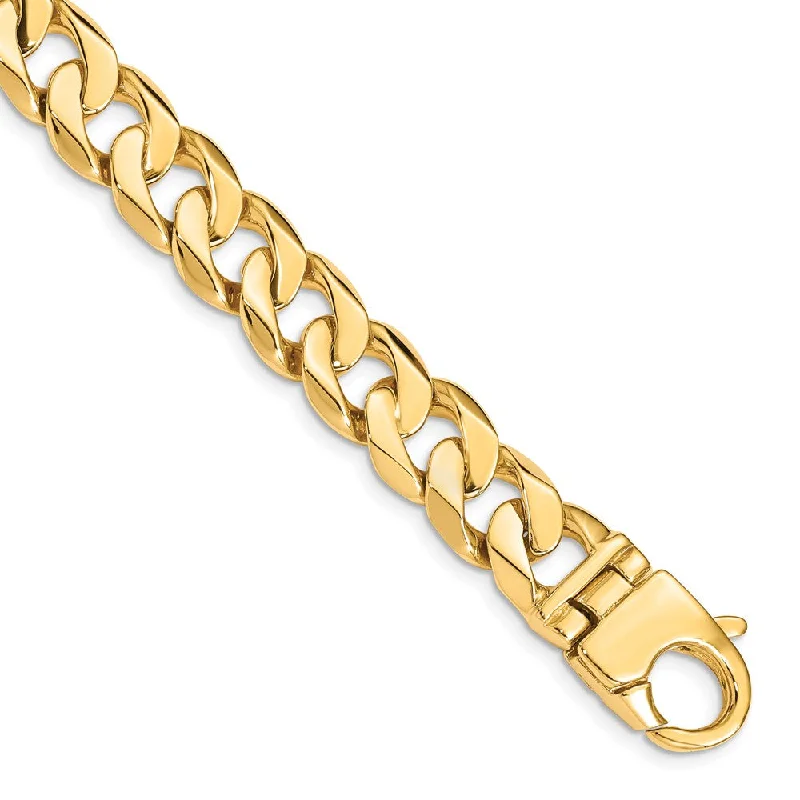 Unmissable Deals On Handmade Jewelry Collections Men's 14k Yellow Gold 11mm Fancy Solid Curb Chain Bracelet, 8.25 Inch